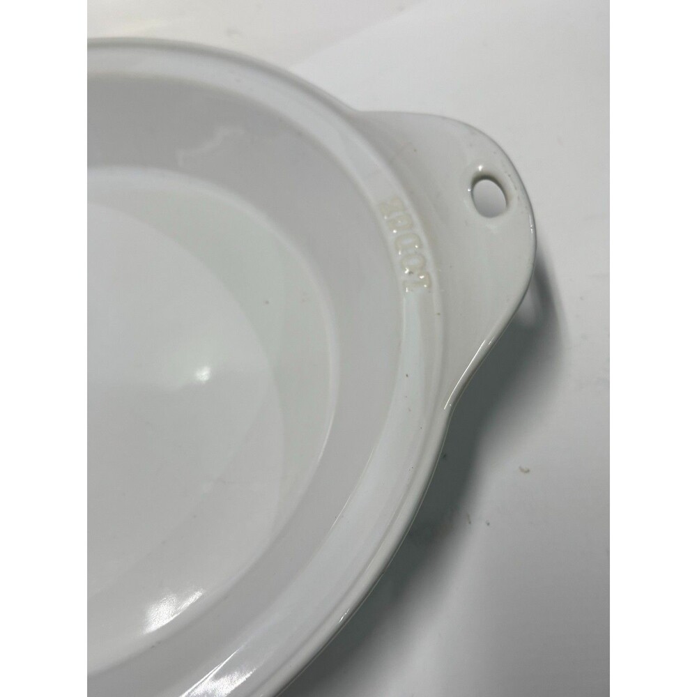 Lodge 9.5" White Ceramic Round Baking Dish Casserole Pie Baker Oven Safe - Picture 3 of 6